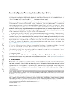 Interactive Question Answering Systems: Literature Review