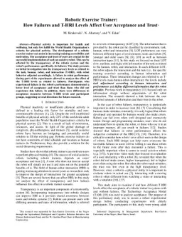 Robotic Exercise Trainer: How Failures and T-HRI Levels Affect User
  Acceptance and Trust