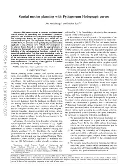 Spatial motion planning with Pythagorean Hodograph curves