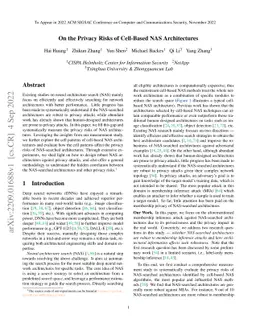 On the Privacy Risks of Cell-Based NAS Architectures