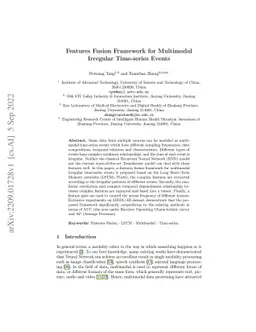 Features Fusion Framework for Multimodal Irregular Time-series Events