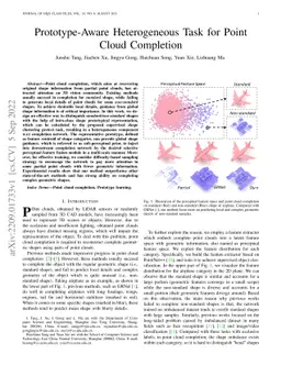 Prototype-Aware Heterogeneous Task for Point Cloud Completion