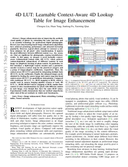 4D LUT: Learnable Context-Aware 4D Lookup Table for Image Enhancement