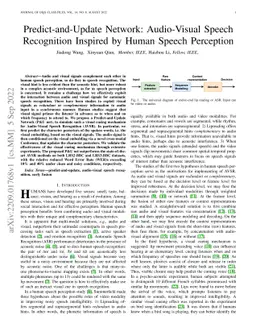 Predict-and-Update Network: Audio-Visual Speech Recognition Inspired by
  Human Speech Perception