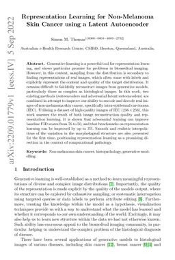Representation Learning for Non-Melanoma Skin Cancer using a Latent
  Autoencoder