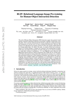 RLIP: Relational Language-Image Pre-training for Human-Object
  Interaction Detection