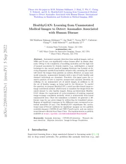 HealthyGAN: Learning from Unannotated Medical Images to Detect Anomalies
  Associated with Human Disease