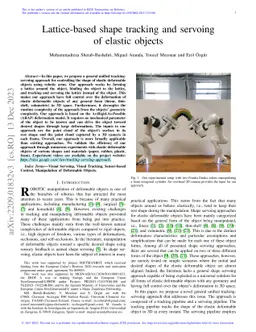 Lattice-based shape tracking and servoing of elastic objects