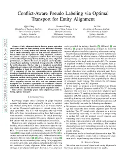 Conflict-Aware Pseudo Labeling via Optimal Transport for Entity Alignment