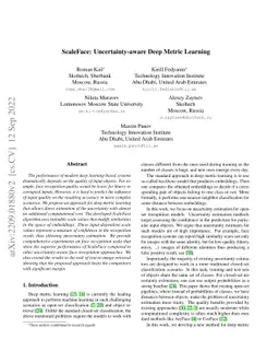 ScaleFace: Uncertainty-aware Deep Metric Learning
