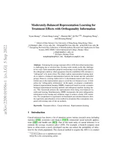 Moderately-Balanced Representation Learning for Treatment Effects with
  Orthogonality Information