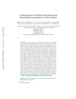 A Benchmark for Weakly Semi-Supervised Abnormality Localization in Chest
  X-Rays