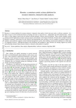 Rosetta: a container-centric science platform for resource-intensive,
  interactive data analysis