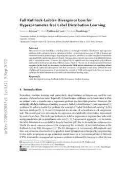 Full Kullback-Leibler-Divergence Loss for Hyperparameter-free Label
  Distribution Learning