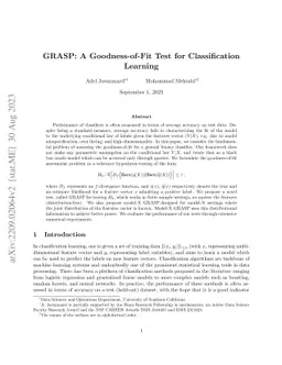 GRASP: A Goodness-of-Fit Test for Classification Learning