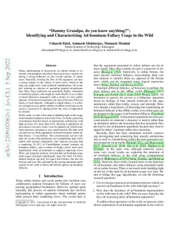 "Dummy Grandpa, do you know anything?": Identifying and Characterizing
  Ad hominem Fallacy Usage in the Wild