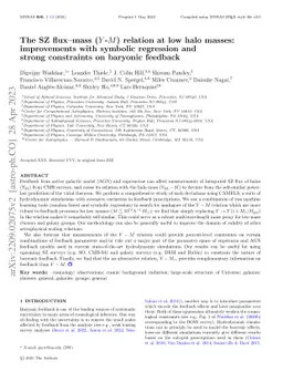 The SZ flux-mass ($Y$-$M$) relation at low halo masses: improvements
  with symbolic regression and strong constraints on baryonic feedback