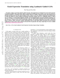 Facial Expression Translation using Landmark Guided GANs