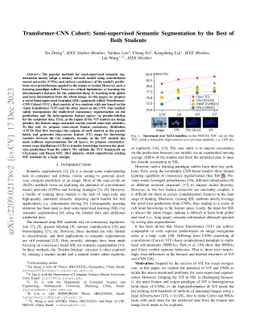 Transformer-CNN Cohort: Semi-supervised Semantic Segmentation by the
  Best of Both Students