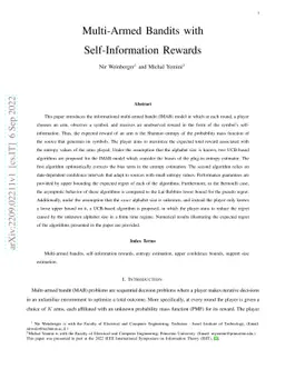 Multi-Armed Bandits with Self-Information Rewards