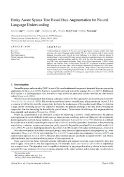 Entity Aware Syntax Tree Based Data Augmentation for Natural Language
  Understanding