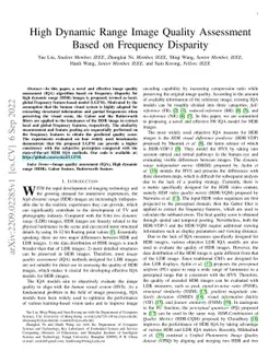 High Dynamic Range Image Quality Assessment Based on Frequency Disparity