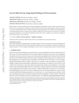 You Are What You Use: Usage-based Profiling in IoT Environments