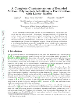 A Complete Characterization of Bounded Motion Polynomials Admitting a
  Factorization with Linear Factors