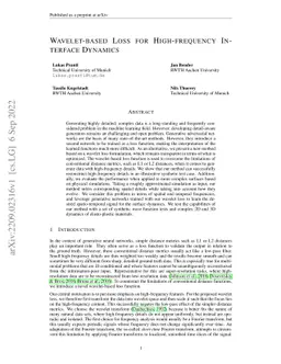 Wavelet-based Loss for High-frequency Interface Dynamics