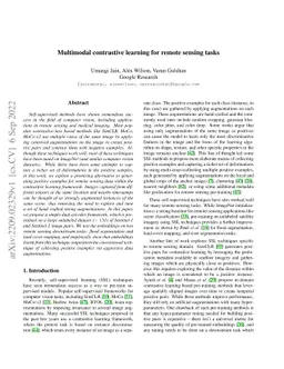 Multimodal contrastive learning for remote sensing tasks