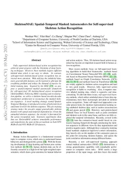 SkeletonMAE: Spatial-Temporal Masked Autoencoders for Self-supervised
  Skeleton Action Recognition