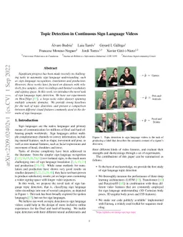 Topic Detection in Continuous Sign Language Videos