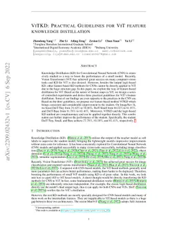 ViTKD: Practical Guidelines for ViT feature knowledge distillation