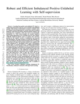 Robust and Efficient Imbalanced Positive-Unlabeled Learning with
  Self-supervision