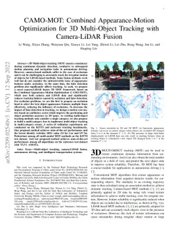 CAMO-MOT: Combined Appearance-Motion Optimization for 3D Multi-Object
  Tracking with Camera-LiDAR Fusion