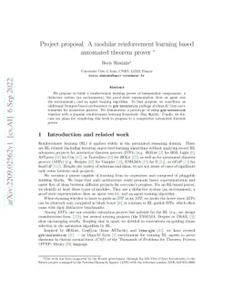 Project proposal: A modular reinforcement learning based automated
  theorem prover