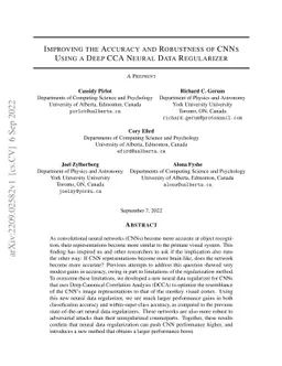 Improving the Accuracy and Robustness of CNNs Using a Deep CCA Neural
  Data Regularizer