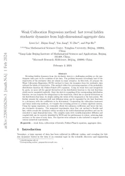 Weak Collocation Regression method: fast reveal hidden stochastic
  dynamics from high-dimensional aggregate data