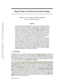 Bag of Tricks for FGSM Adversarial Training