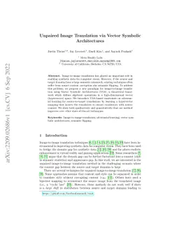 Unpaired Image Translation via Vector Symbolic Architectures