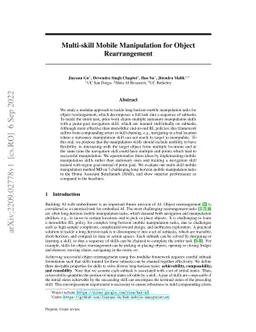 Multi-skill Mobile Manipulation for Object Rearrangement