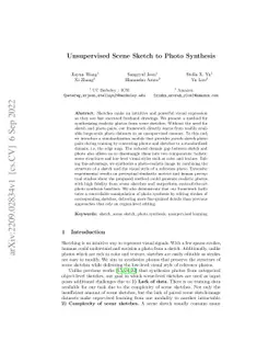 Unsupervised Scene Sketch to Photo Synthesis