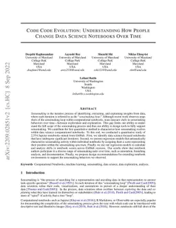 Code Code Evolution: Understanding How People Change Data Science
  Notebooks Over Time