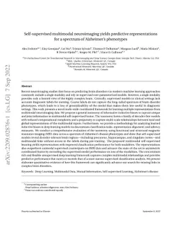 Self-supervised multimodal neuroimaging yields predictive
  representations for a spectrum of Alzheimer's phenotypes
