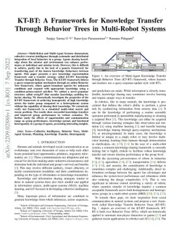 KT-BT: A Framework for Knowledge Transfer Through Behavior Trees in
  Multi-Robot Systems