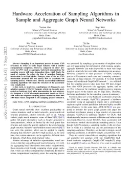 Hardware Acceleration of Sampling Algorithms in Sample and Aggregate
  Graph Neural Networks