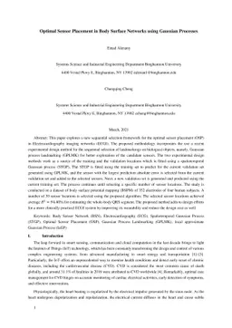 Optimal Sensor Placement in Body Surface Networks using Gaussian
  Processes