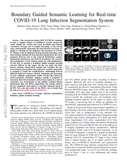 Boundary Guided Semantic Learning for Real-time COVID-19 Lung Infection
  Segmentation System