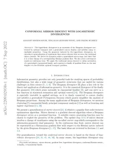 Conformal Mirror Descent with Logarithmic Divergences