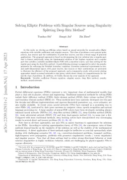 Solving Elliptic Problems with Singular Sources using Singularity
  Splitting Deep Ritz Method